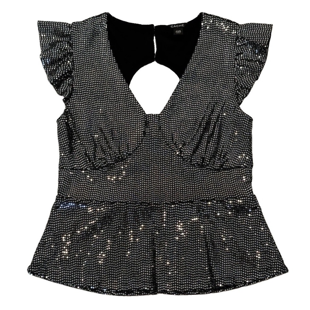 Y2K Vintage Cache Sequined Cocktail Top size XXS